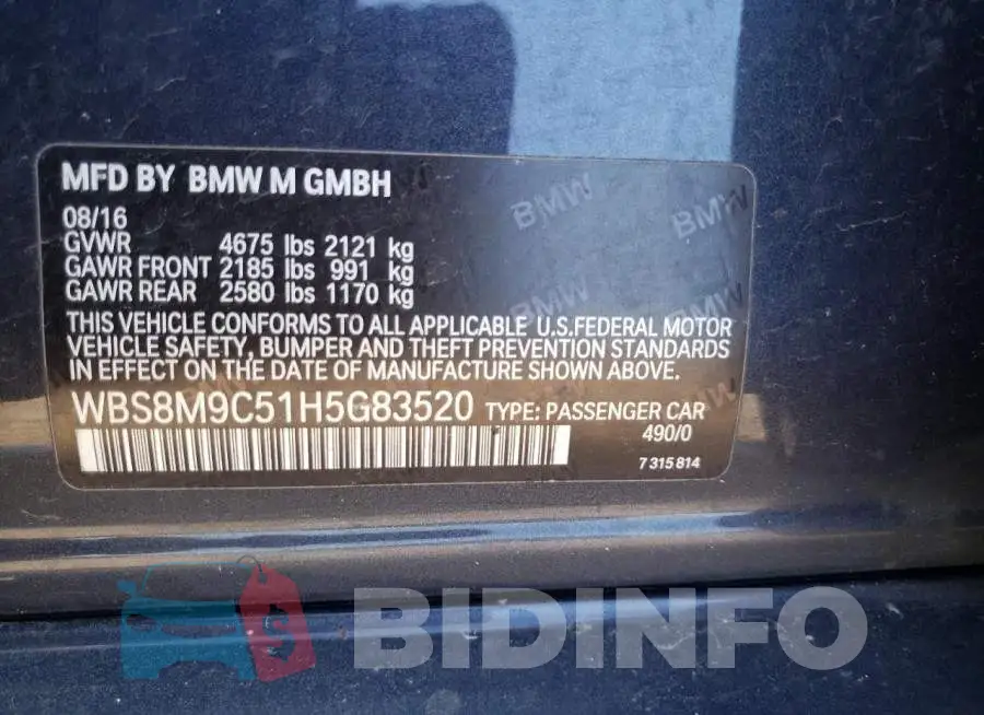 WBS8M9C51H5G83520 Photo# 13