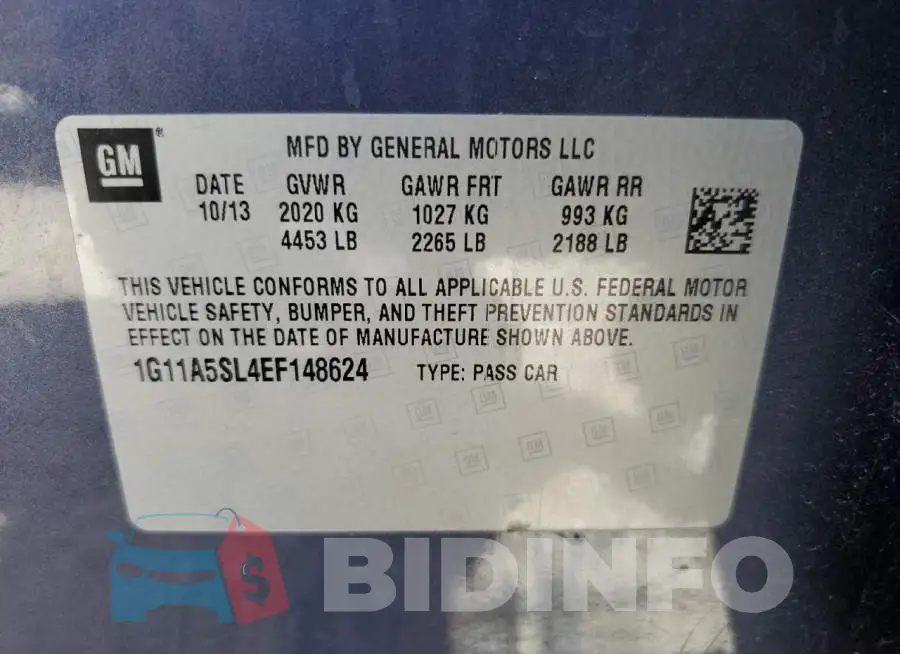 1G11A5SL4EF148624 Photo# 13