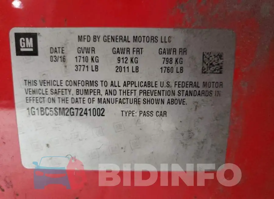 1G1BC5SM2G7241002 Photo# 12