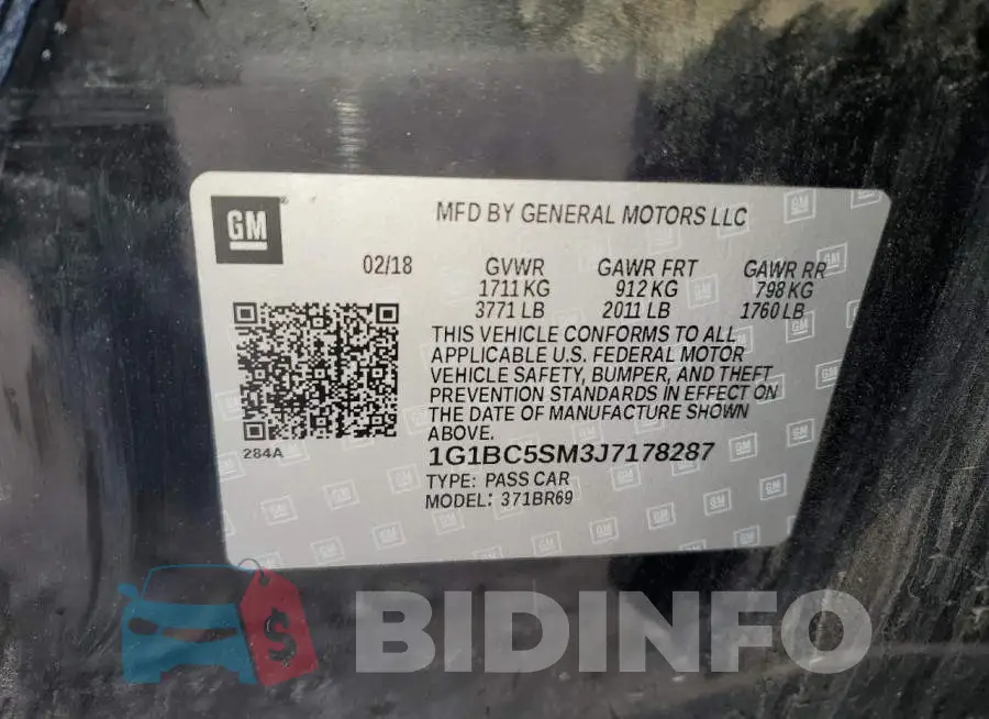 1G1BC5SM3J7178287 Photo# 12
