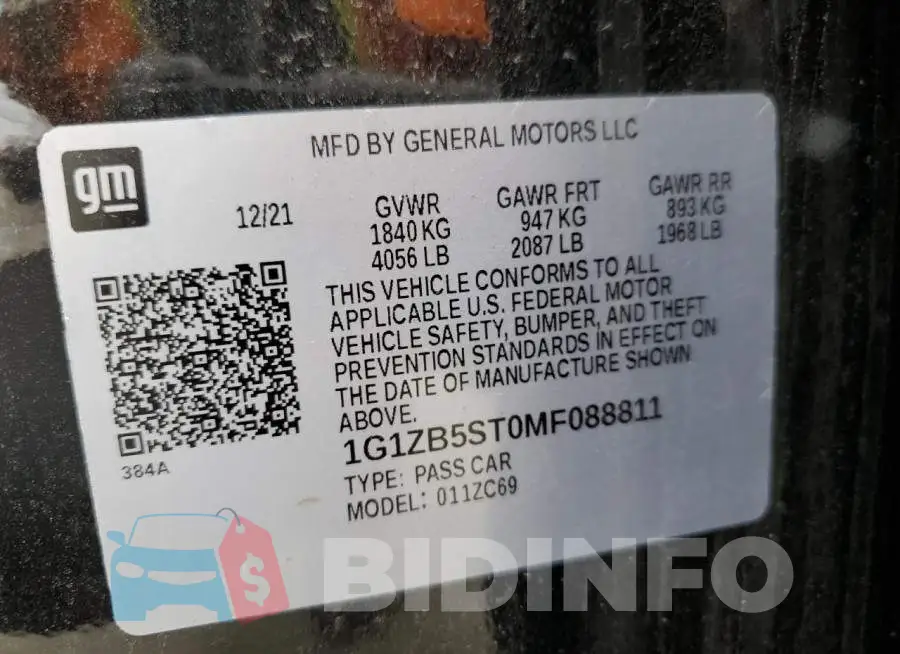1G1ZB5ST0MF088811 Photo# 12
