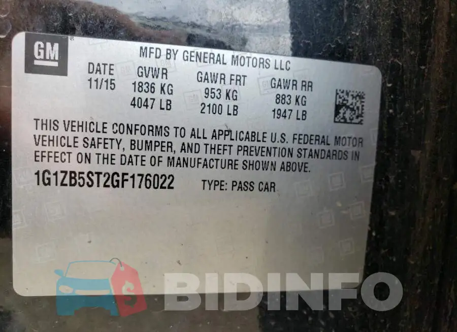 1G1ZB5ST2GF176022 Photo# 13