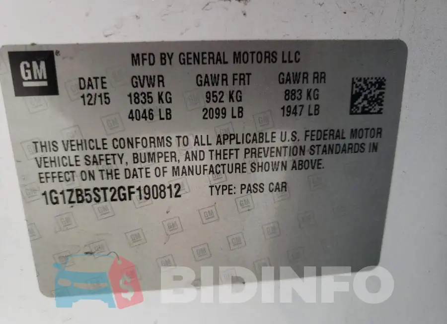 1G1ZB5ST2GF190812 Photo# 12