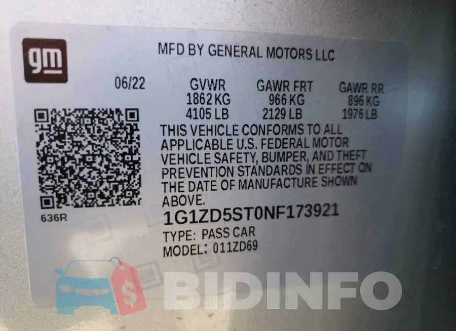 1G1ZD5ST0NF173921 Photo# 12