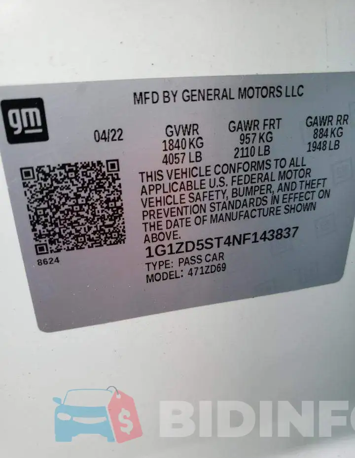 1G1ZD5ST4NF143837 Photo# 13