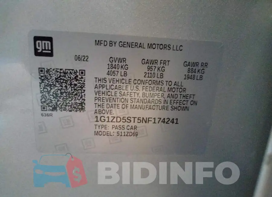 1G1ZD5ST5NF174241 Photo# 12