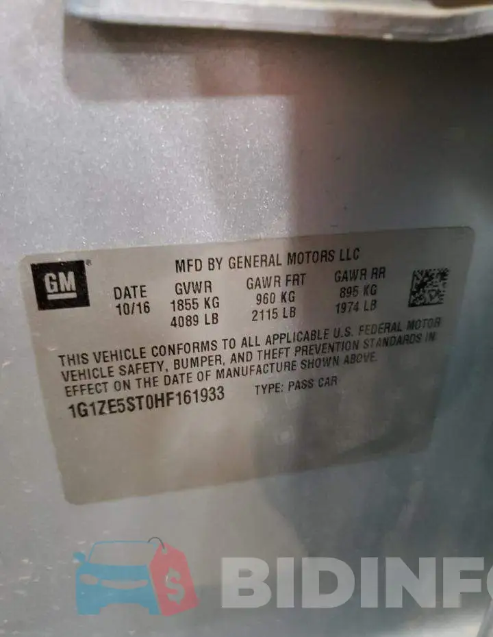 1G1ZE5ST0HF161933 Photo# 12