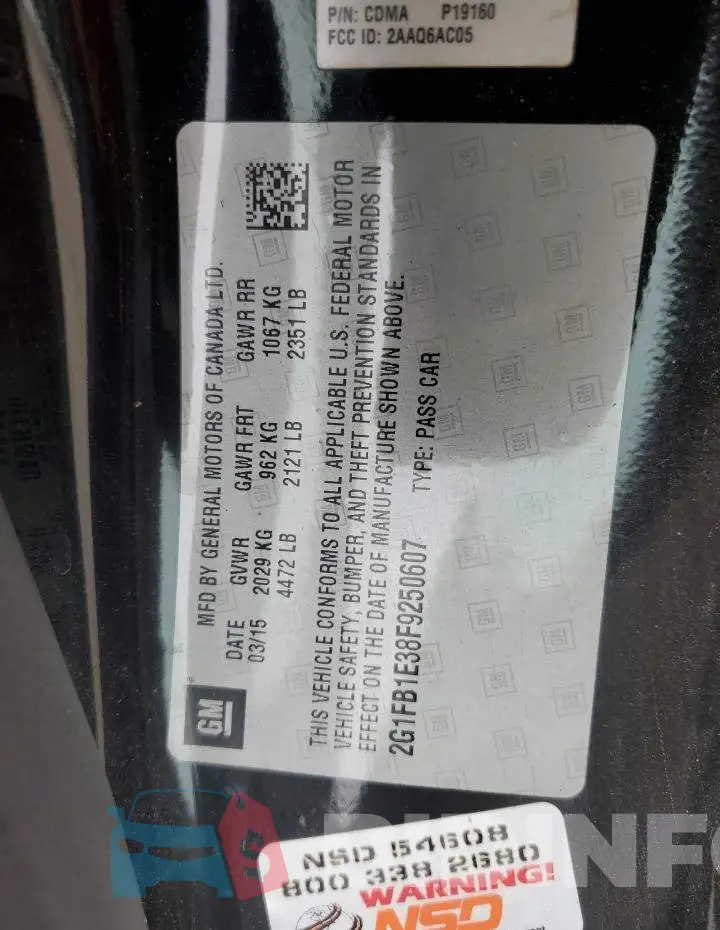 2G1FB1E38F9250607 Photo# 13