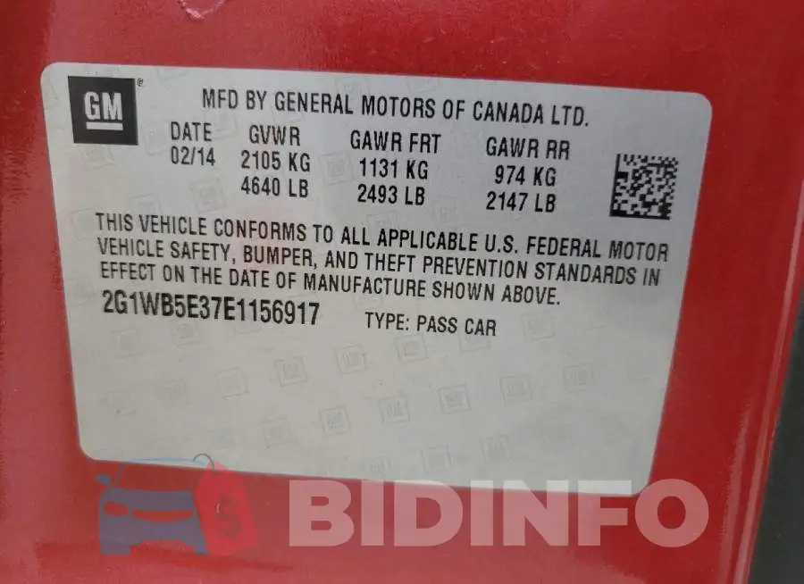2G1WB5E37E1156917 Photo# 12