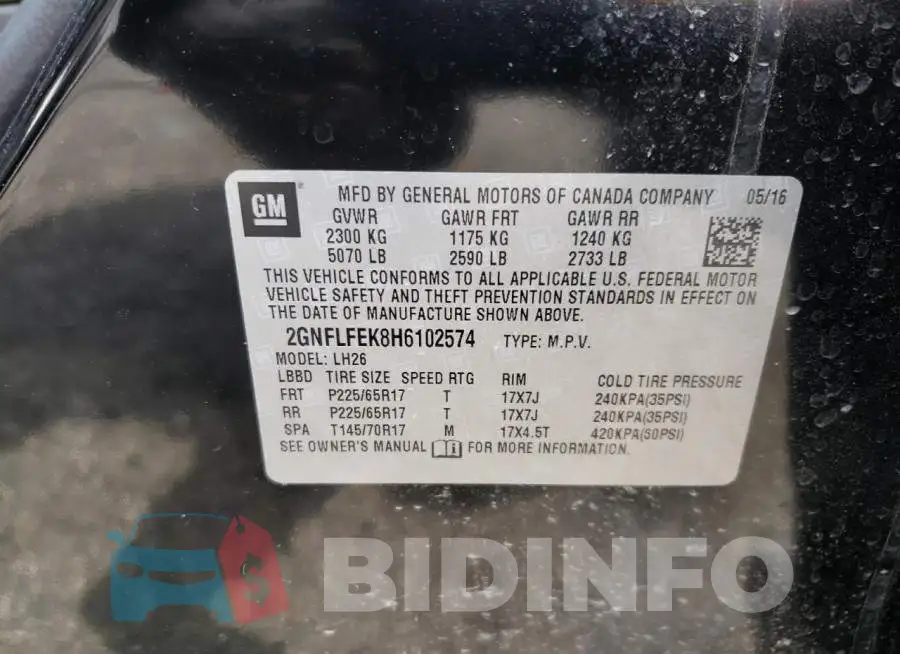 2GNFLFEK8H6102574 Photo# 13