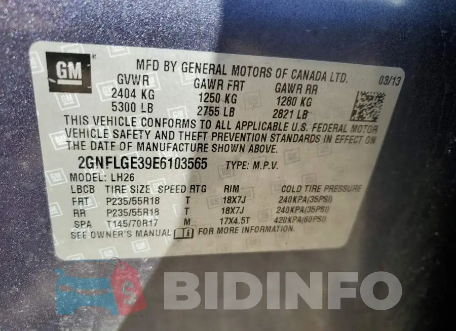 2GNFLGE39E6103565 Photo# 10