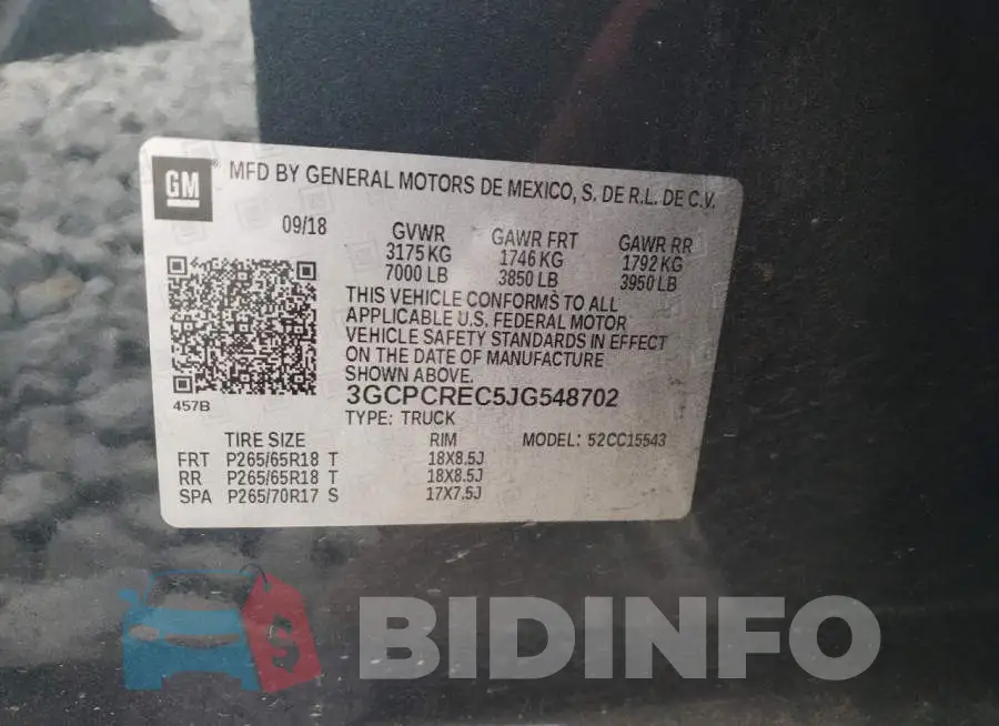 3GCPCREC5JG548702 Photo# 12
