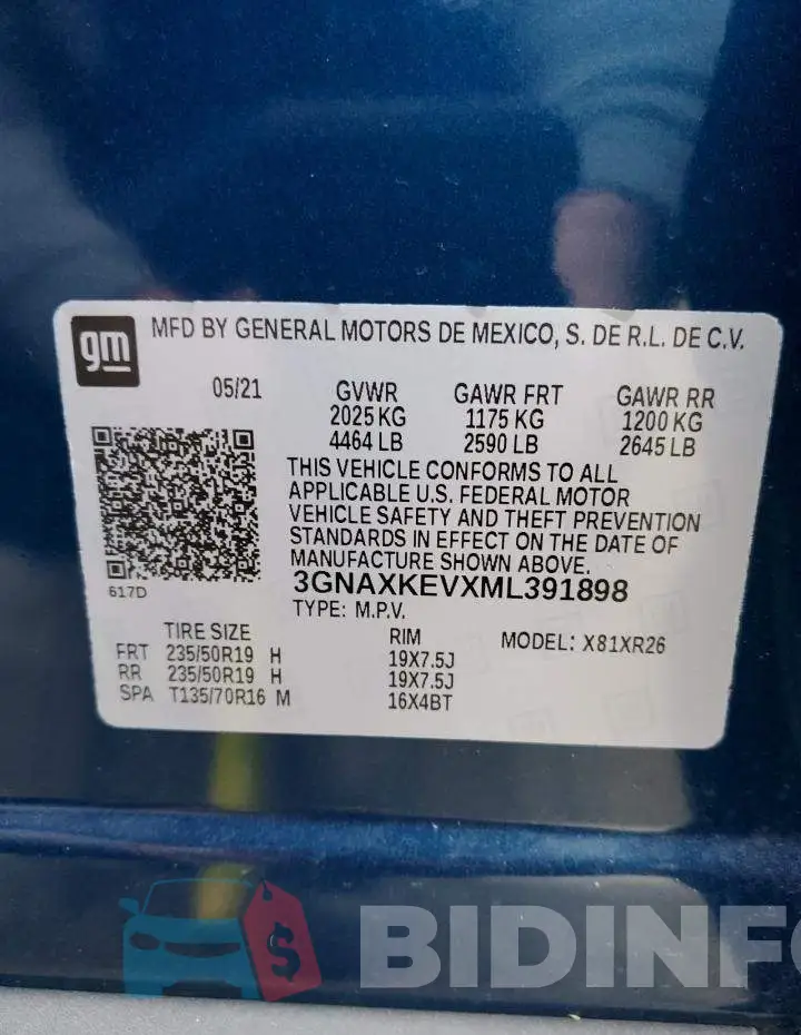 3GNAXKEVXML391898 Photo# 14