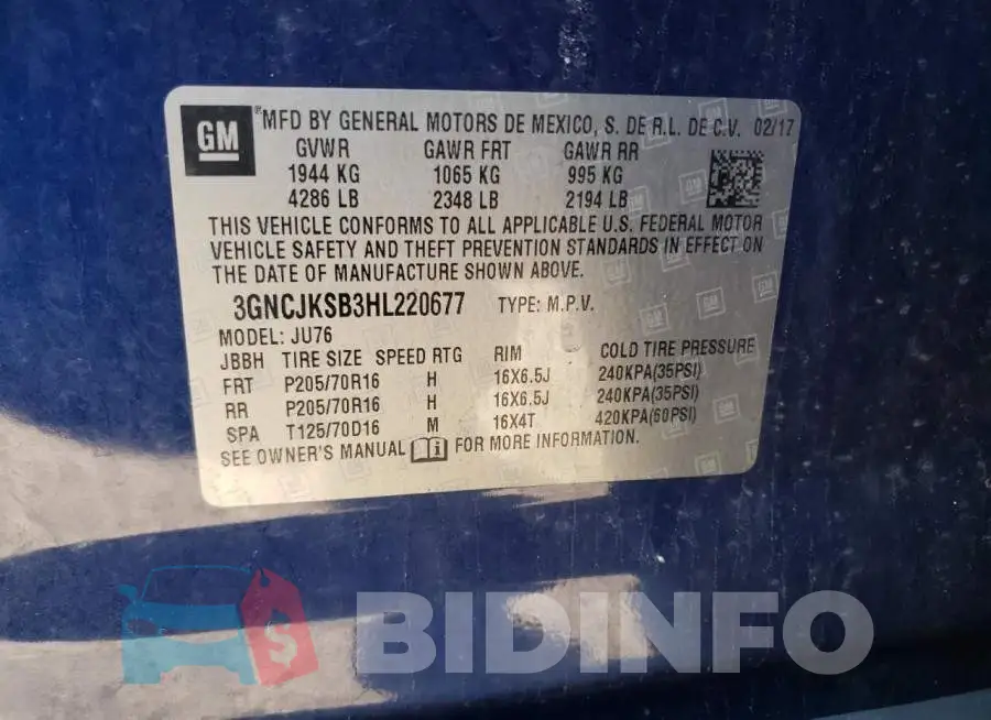 3GNCJKSB3HL220677 Photo# 12