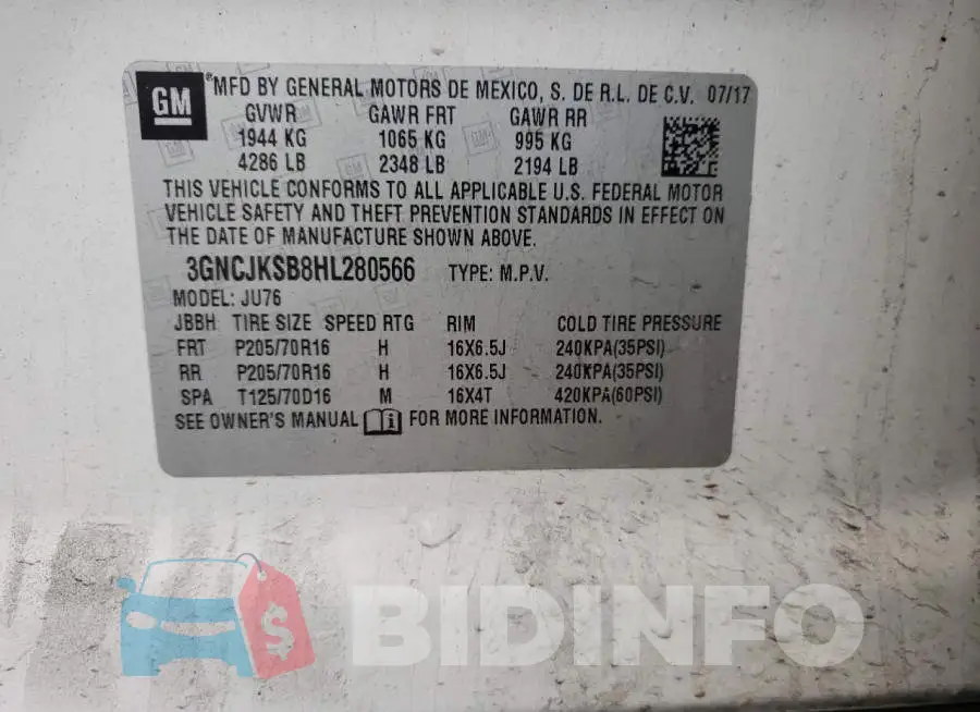 3GNCJKSB8HL280566 Photo# 14