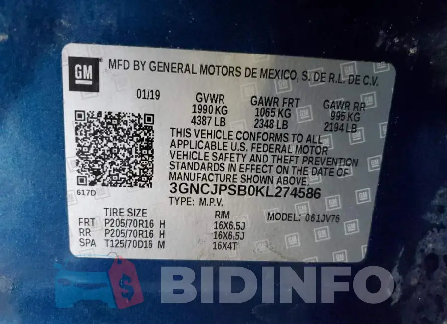 3GNCJPSB0KL274586 Photo# 13