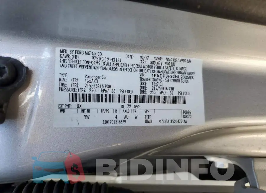 1FADP3F22HL232588 Photo# 12