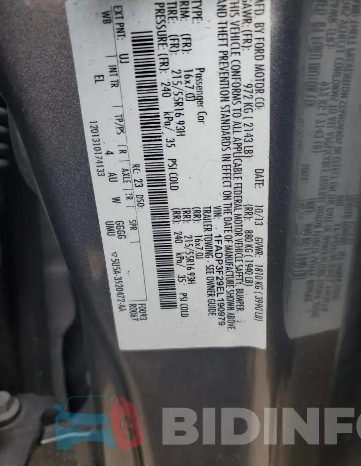1FADP3F29EL190979 Photo# 12