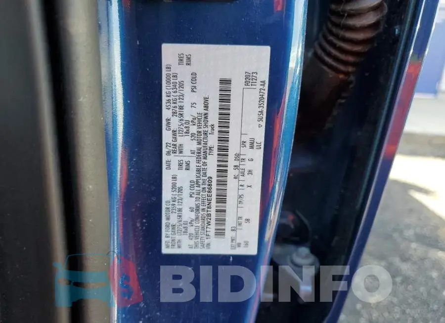 1FT7W2BT8NEE86809 Photo# 12