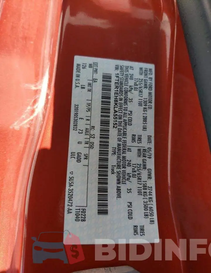 1FTER1EH8KLA55152 Photo# 12