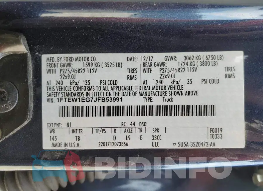 1FTEW1EG7JFB53991 Photo# 13