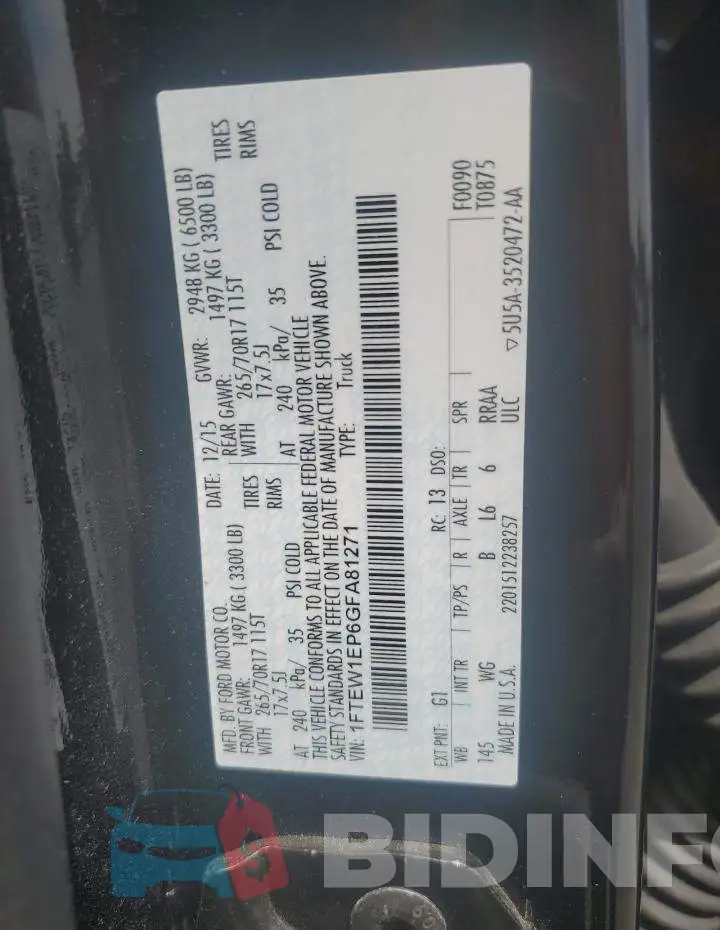 1FTEW1EP6GFA81271 Photo# 12