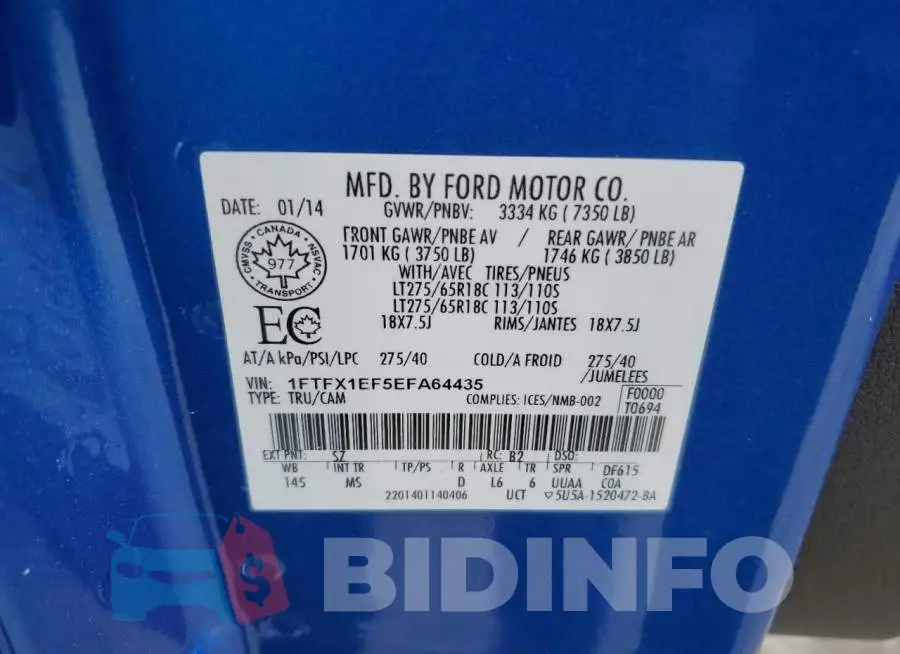 1FTFX1EF5EFA64435 Photo# 12