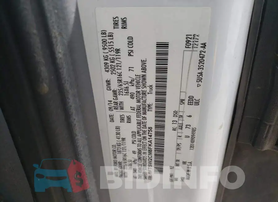 1FTSW2CM8FKA14758 Photo# 13