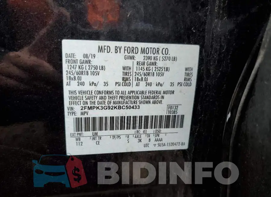 2FMPK3G92KBC50433 Photo# 13