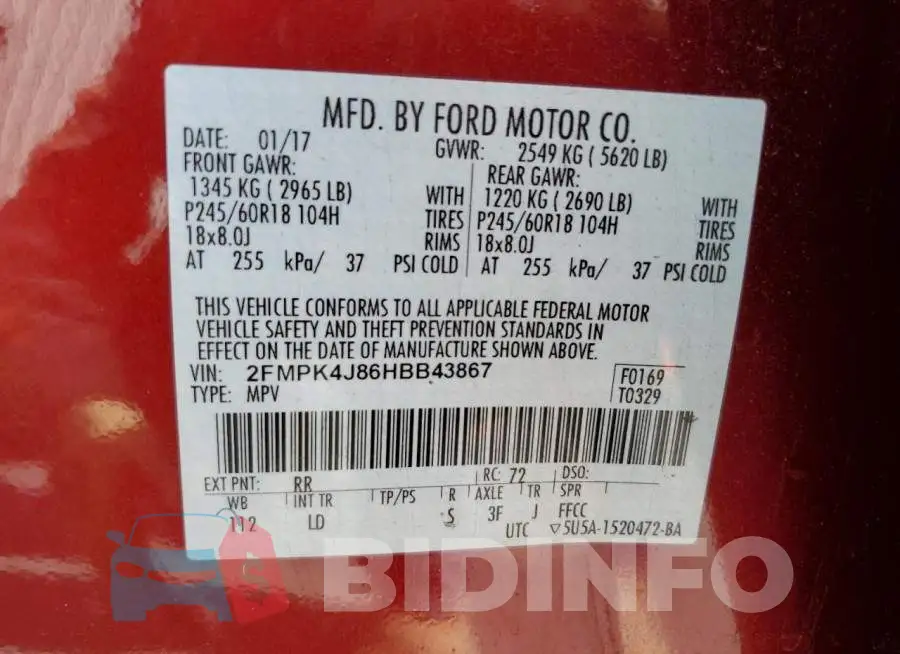 2FMPK4J86HBB43867 Photo# 10