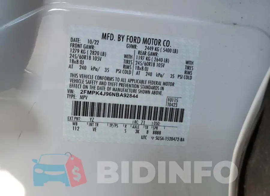 2FMPK4J96NBA92844 Photo# 13