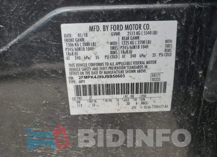 2FMPK4J99JBB50603 Photo# 14