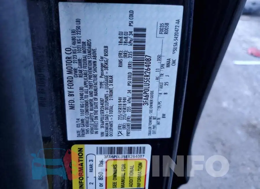 3FA6P0LU5ER264087 Photo# 12