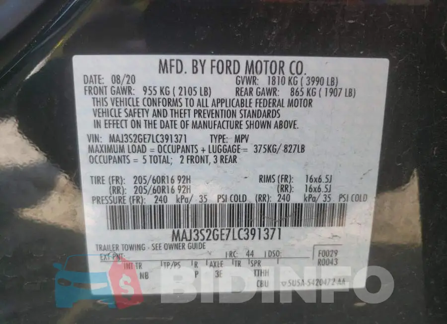 MAJ3S2GE7LC391371 Photo# 13