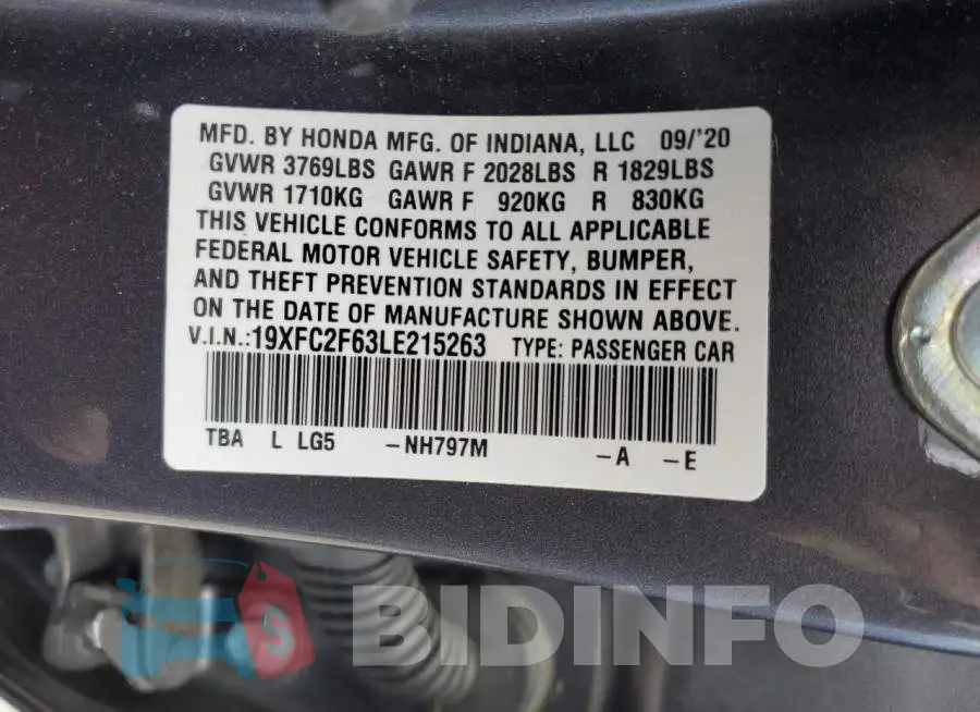 19XFC2F63LE215263 Photo# 13