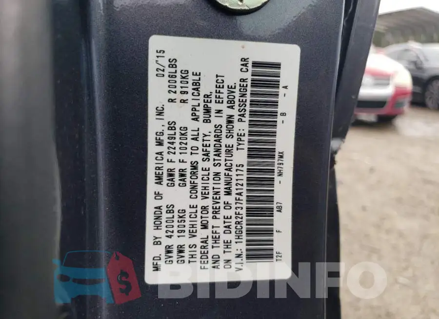 1HGCR2F37FA121175 Photo# 12
