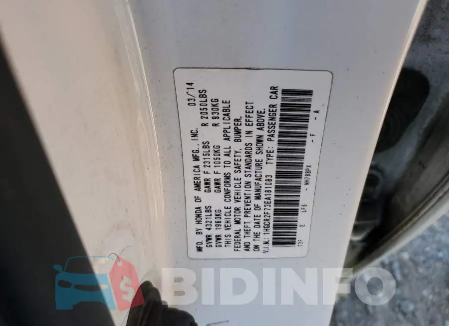 1HGCR2F73EA181083 Photo# 12
