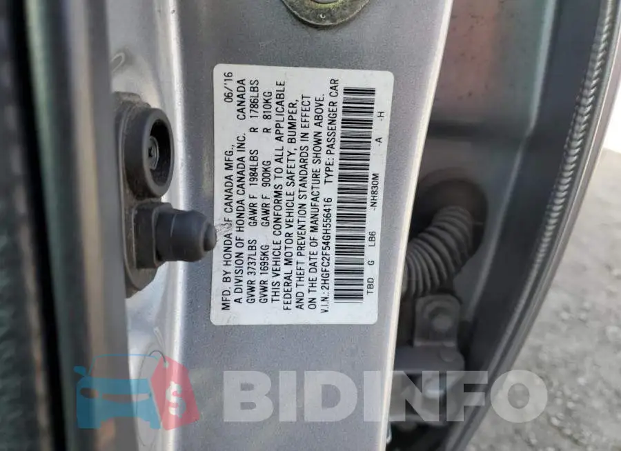 2HGFC2F54GH556416 Photo# 12