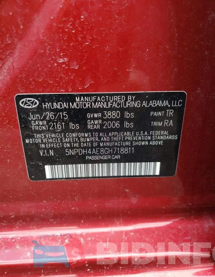 5NPDH4AE8GH718811 Photo# 12