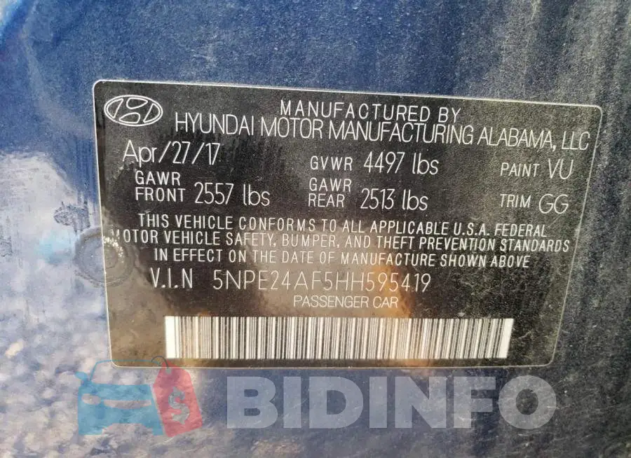 5NPE24AF5HH595419 Photo# 12