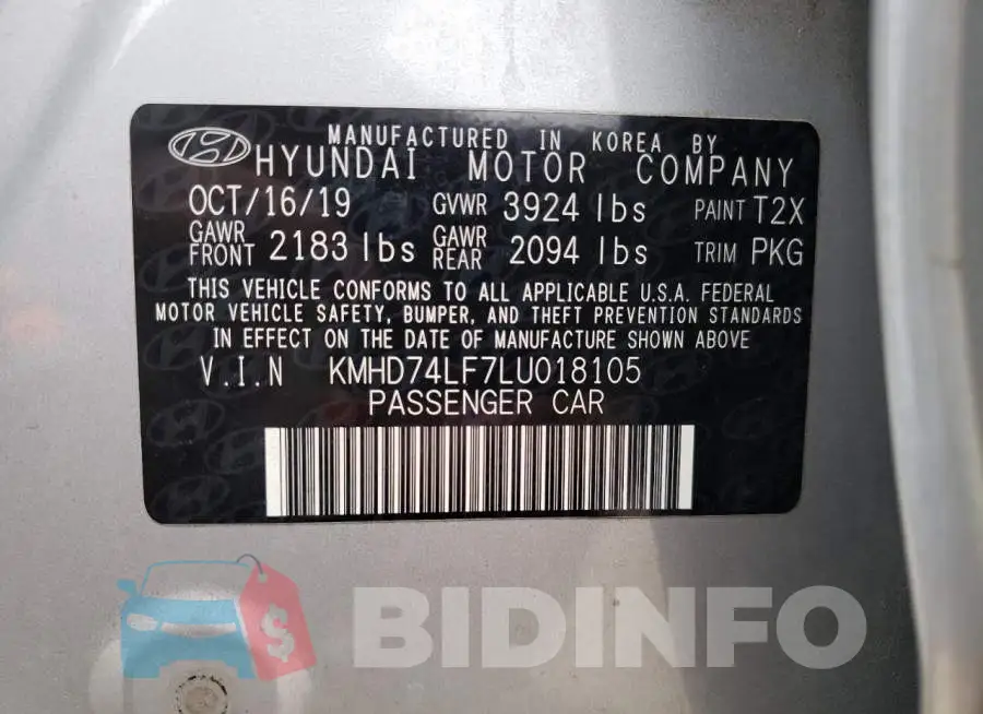 KMHD74LF7LU018105 Photo# 12