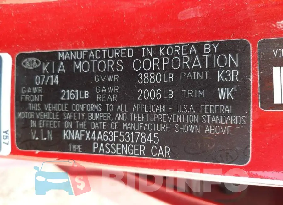 KNAFX4A63F5317845 Photo# 12