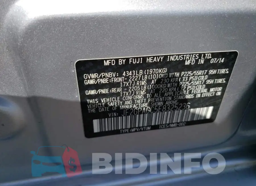 JF2GPAGC5E8325236 Photo# 12