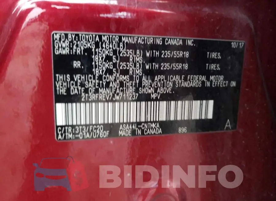 2T3RFREV7JW711237 Photo# 12