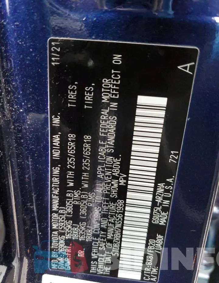 5TDBZRBH7NS561998 Photo# 12