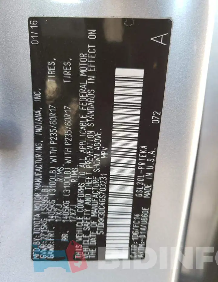 5TDKK3DC4GS703231 Photo# 13