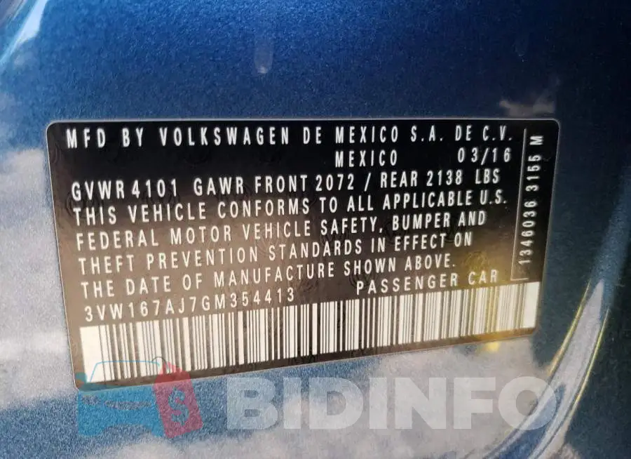 3VW167AJ7GM354413 Photo# 10
