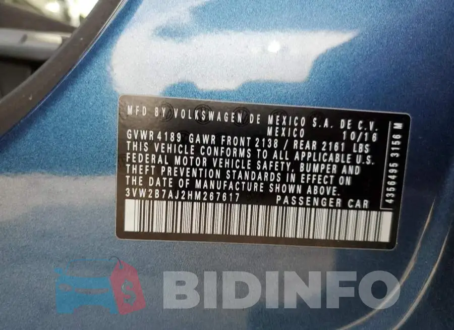 3VW2B7AJ2HM267617 Photo# 12