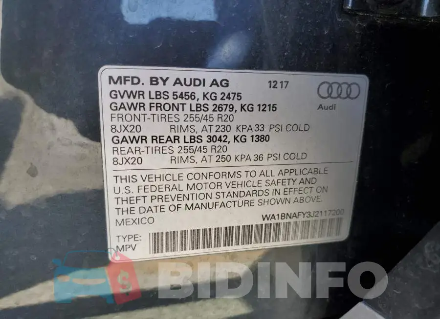 WA1BNAFY3J2117200 Photo# 13