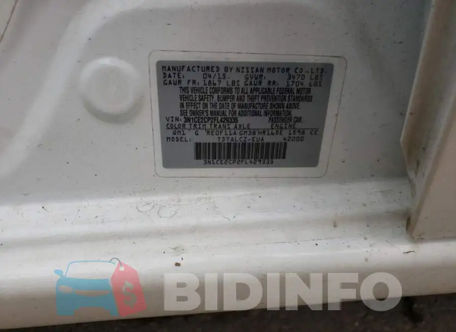 3N1CE2CP2FL429335 Photo# 13